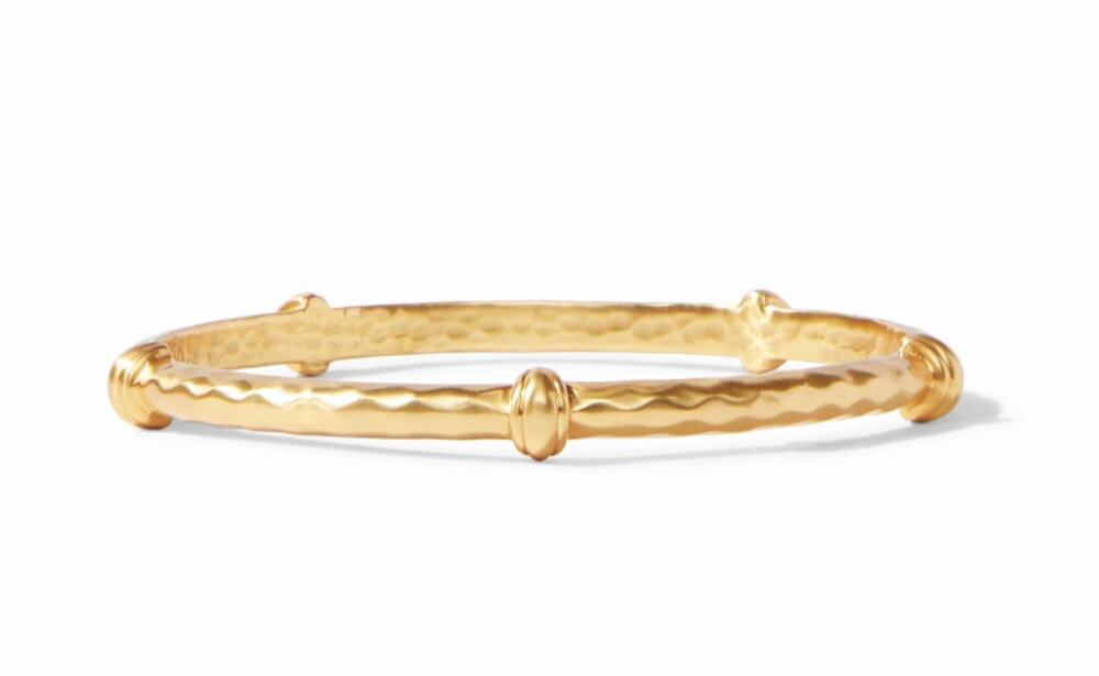 Julie Vos 24K Gold Plated Hammered Savannah Bangle Bracelet Neutral Timeless